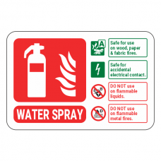 Water Spray Extinguisher ID Sign (Landscape)