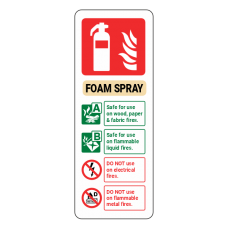 Foam Spray Extinguisher ID Sign (Portrait)