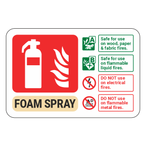 Foam Spray Extinguisher ID Sign (Landscape)