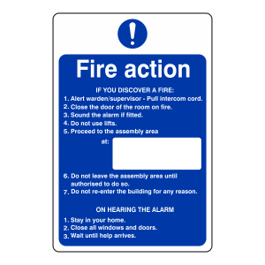 Nursing Fire Action Sign - If You Hear The Fire Alarm