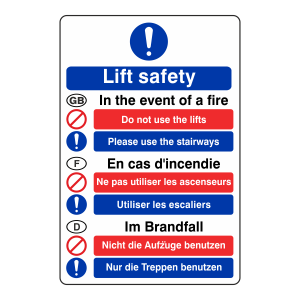 Multi Lingual Fire Action Sign 5