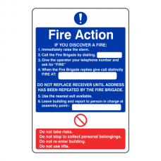 Fire Action Sign - If You Discover A Fire