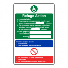 Refuge Action Sign -  You Are Located On Building