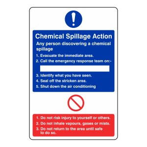 Chemical Spillage Action Sign