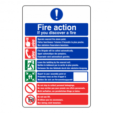 Multi Lingual Fire Action Sign 1
