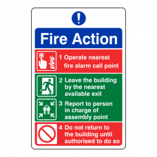 4 Point Fire Action Sign - Do Not Return To Building