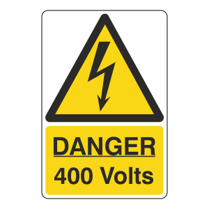 Danger 400 Volts Portrait Sign