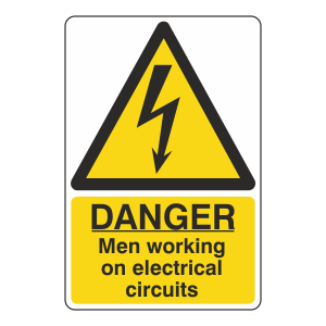 Men Working On Electrical Circuits Sign