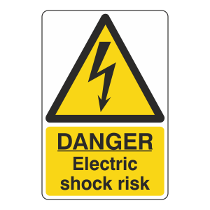 Danger Electric Shock Risk Portrait Sign