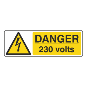 Danger 230 Volts Landscape Sign (Landscape)