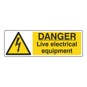 Danger Live Electrical Equipment Sign (Landscape)