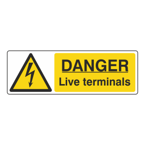 Danger Live Terminals Sign (Landscape)