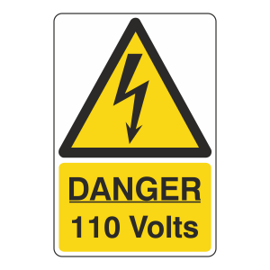 Danger 100 Volts Sign