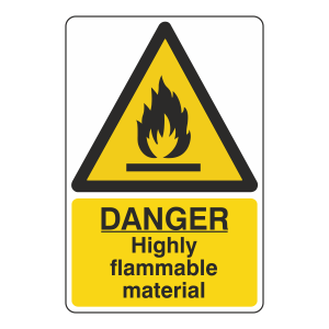 Danger Highly Flammable Material Sign