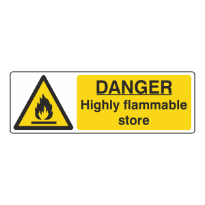 Danger Highly Flammable Store Sign (Landscape)
