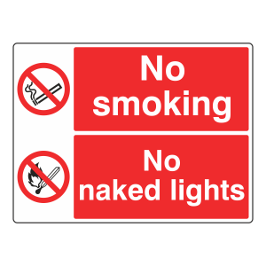 No Smoking / No Naked Lights Sign (Large Landscape)