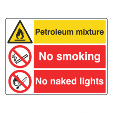 Petroleum Mixture / No Smoking / No Naked Lights Sign (Large Landscape)