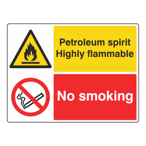 Petroleum Spirit / No Smoking Sign (Large Landscape)