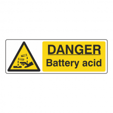 Danger Battery Acid Sign (Landscape)