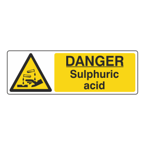 Danger Sulphuric Acid Sign (Landscape)