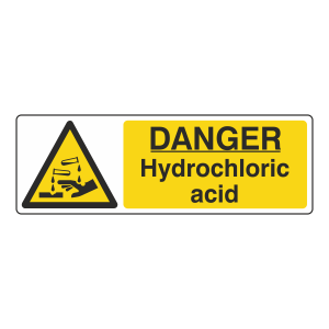 Danger Hydrochloric Acid Sign (Landscape)
