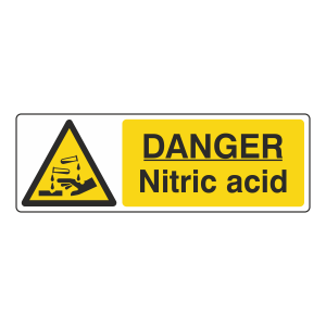 Danger Nitric Acid Sign (Landscape)