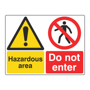 Hazardous Area / Do Not Enter Sign (Large Landscape)