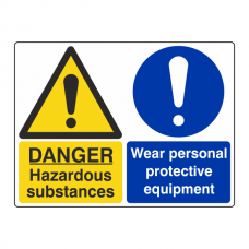 Hazardous Substances / Wear PPE Sign (Large Landscape)