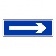 White On Blue Directional Arrow Sign (Landscape)