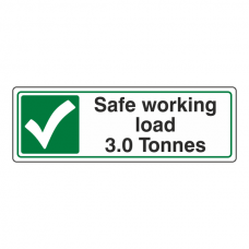 Safe Working Load 3.0 Tonnes Sign (Landscape)