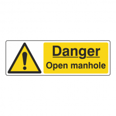 Danger Open Manhole Sign (Landscape)