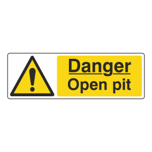 Danger Open Pit Sign (Landscape)