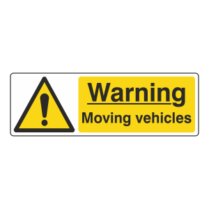 Warning Moving Vehicles Sign (Landscape)
