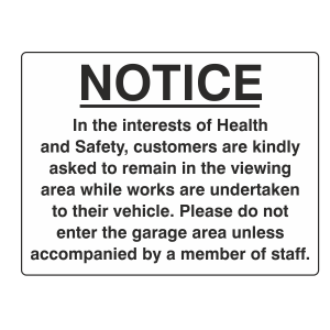 In The Interests Of Health & Safety Garage Sign (Large Landscape)