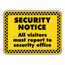 Visitors Must Report To Security Office Security Sign (Landscape)