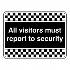 Black Visitors Must Report To Security Sign (Landscape)