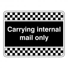 Black Carrying Internal Mail Only Security Sign (Landscape)