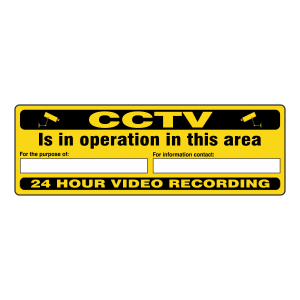 CCTV Is In Operation In This Area For The Purpose Of Security Sign (Landscape)