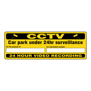 CCTV - Car Park Under 24 Hour Surveillance Security Sign (Landscape)