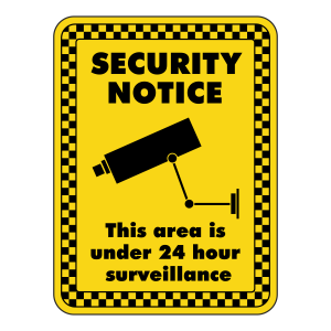 This Area Under 24 Hour Surveillance Security Sign