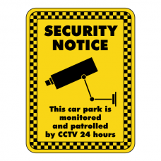 Car Park Monitored And Patrolled By CCTV Security Sign
