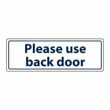 Please Use Back Door Sign (Landscape)