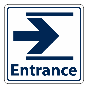Entrance Slide Right Sign (Square)