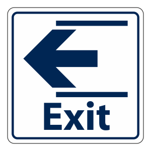 Exit Slide Left Sign (Square)
