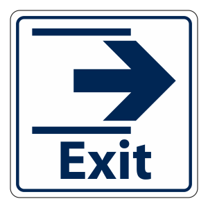Exit Slide Right Sign (Square)