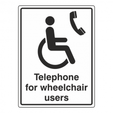 Telephone For Wheelchair Users Sign