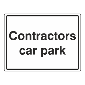 Contractors Car Park Sign (Large Landscape)