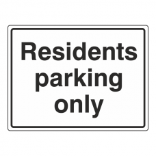 Residents Parking Only Sign (Large Landscape)