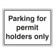 Parking For Permit Holders Only Sign (Large Landscape)