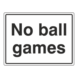 No Ball Games General Sign (Large Landscape)
